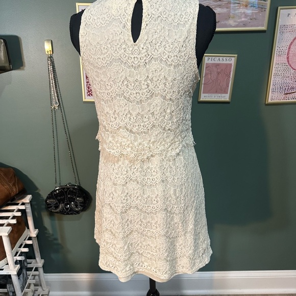 Monteau Cream Lace Mini Dress Size M ❤️‍🔥 - Picture 4 of 5